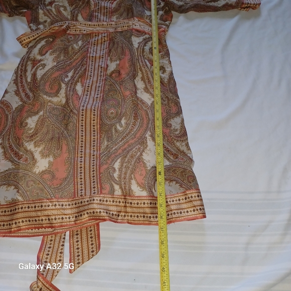 New York & Company New Dress Women Size L Multicolor Paisley Long Sleeve Dress - Picture 13 of 16